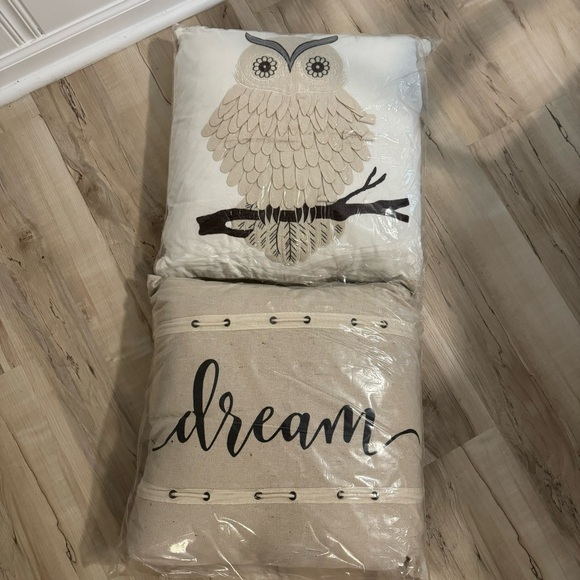 Set of (2) Neutral Decorative Pillows - Picture 1 of 6